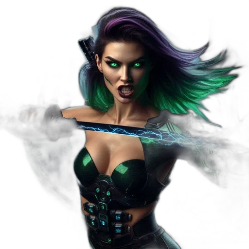 comic book art, cyberpunk, concept art, fantasy art transparent PNG cut-out