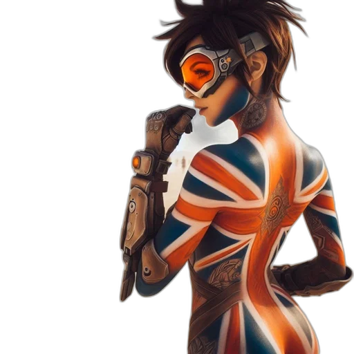 concept art, cyberpunk, fantasy art, cartoon transparent PNG cut-out
