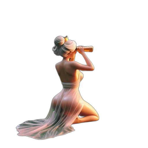 dress, staff, weapon, 3d render transparent PNG cut-out