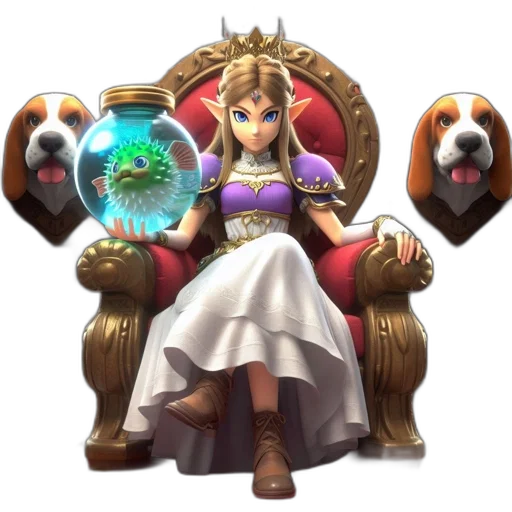 crown, animal, dress, staff transparent PNG cut-out