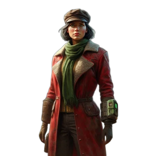 jacket, staff, weapon, concept art transparent PNG cut-out