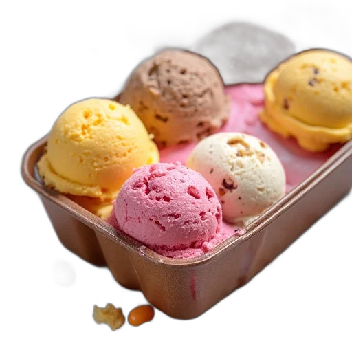 food, 3d render, photorealistic, pastel transparent PNG cut-out