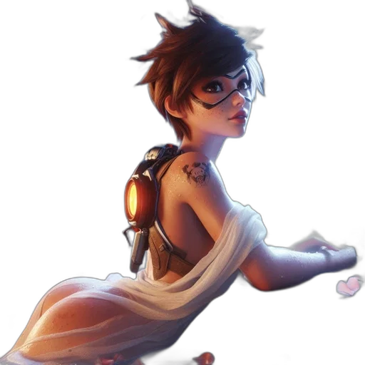 dress, robot, staff, weapon transparent PNG cut-out