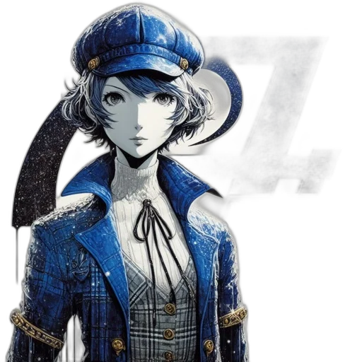 jacket, hat, staff, face transparent PNG cut-out