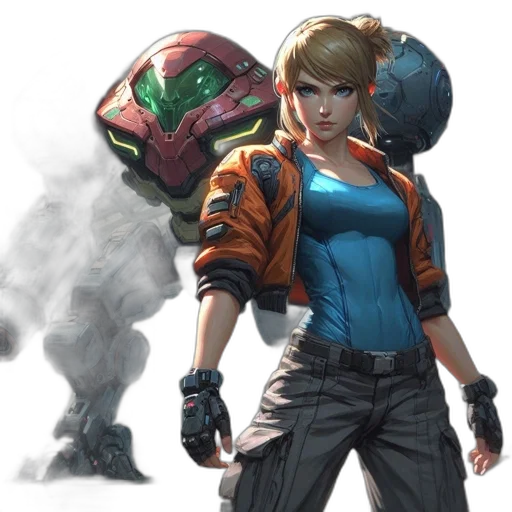 jacket, weapon, robot, concept art transparent PNG cut-out