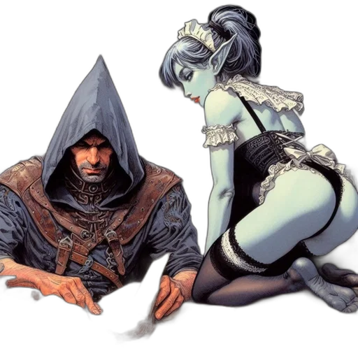 concept art, fantasy art, comic book art, cyberpunk transparent PNG cut-out