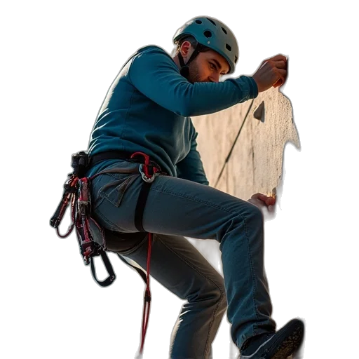 staff, jacket, 3d render, climbing transparent PNG cut-out