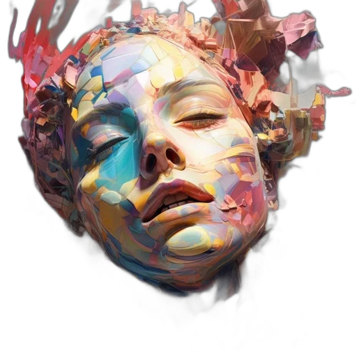 face, mask, crown, photorealistic transparent PNG cut-out
