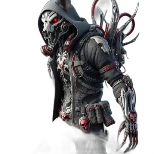 mask, jacket, creature, concept art transparent PNG cut-out