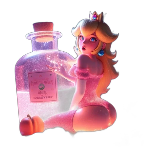 bottle, dress, crown, vaporwave transparent PNG cut-out
