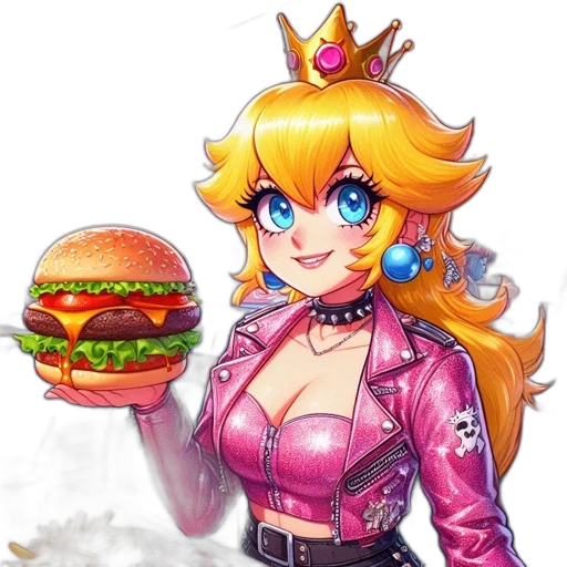food, dress, crown, pixel art transparent PNG cut-out