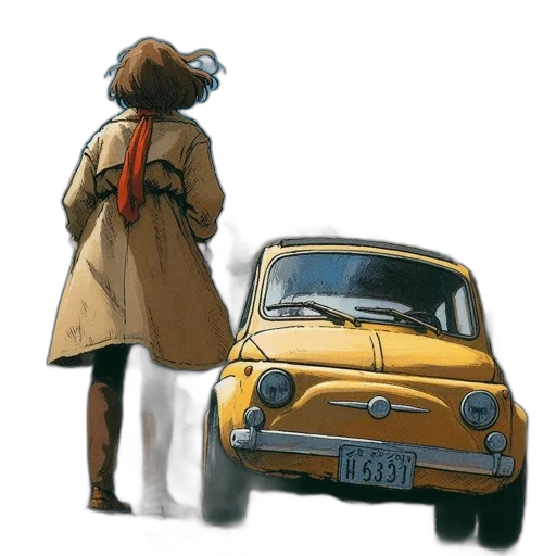 car, jacket, dress, hat transparent PNG cut-out