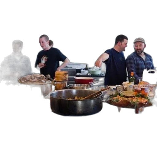 food, staff, 3d render, group transparent PNG cut-out