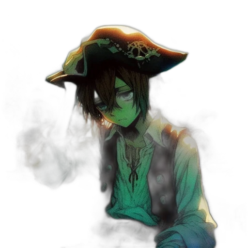 hat, mask, jacket, staff transparent PNG cut-out