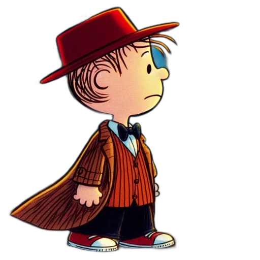 hat, jacket, staff, cartoon transparent PNG cut-out