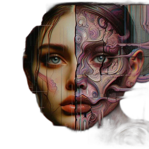 face, mask, robot, cyberpunk transparent PNG cut-out