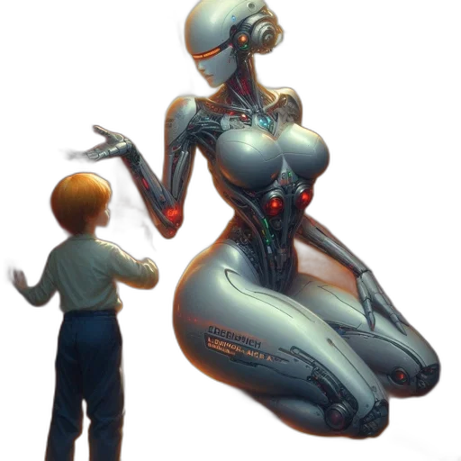 robot, weapon, creature, staff transparent PNG cut-out