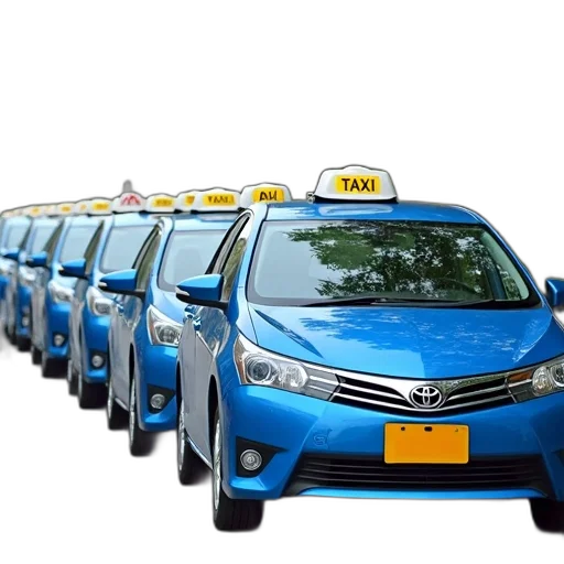 car, row, blue, toyota transparent PNG cut-out