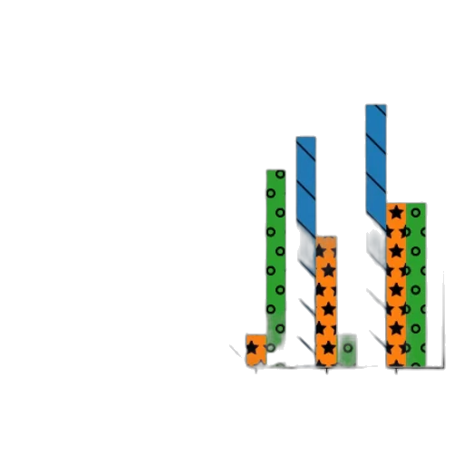 pixel art, 3d render, bar, chart transparent PNG cut-out
