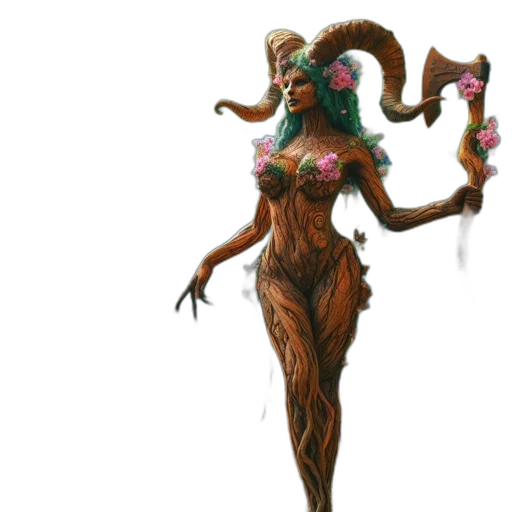creature, dress, staff, concept art transparent PNG cut-out