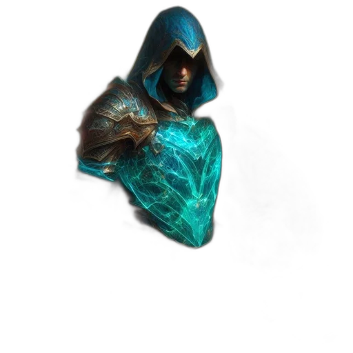 jacket, mask, jewelry, staff transparent PNG cut-out