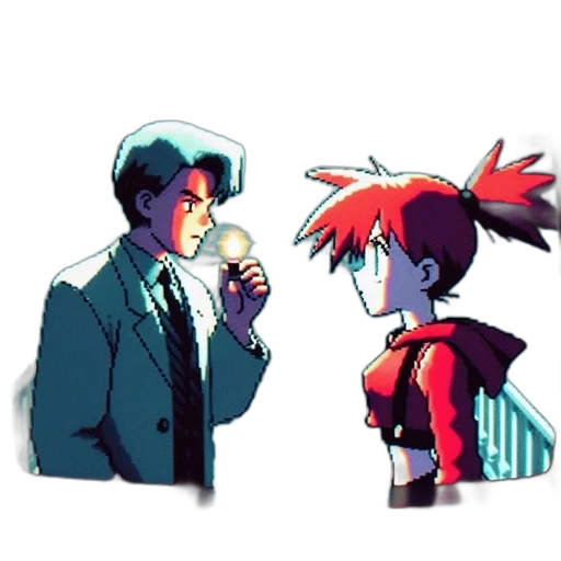 jacket, staff, pixel art, concept art transparent PNG cut-out