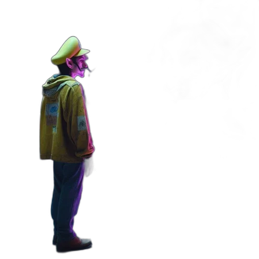 jacket, hat, staff, mask transparent PNG cut-out
