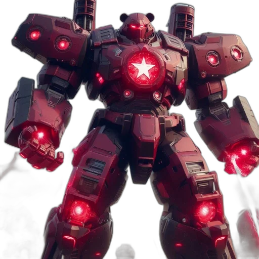 robot, weapon, concept art, 3d render transparent PNG cut-out