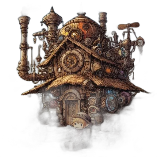 building, concept art, fantasy art, 3d render transparent PNG cut-out