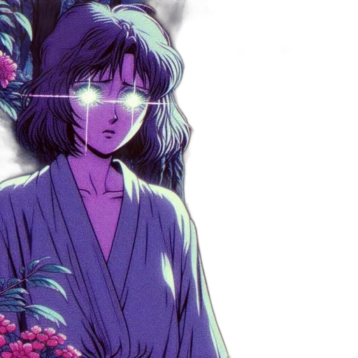 flower, vaporwave, anime, cyberpunk transparent PNG cut-out