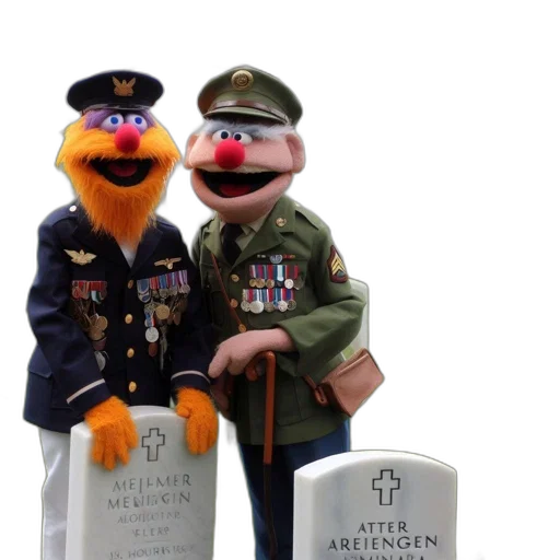 3d render, two, muppet, characters transparent PNG cut-out
