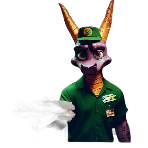 staff, jacket, mask, dragon transparent PNG cut-out