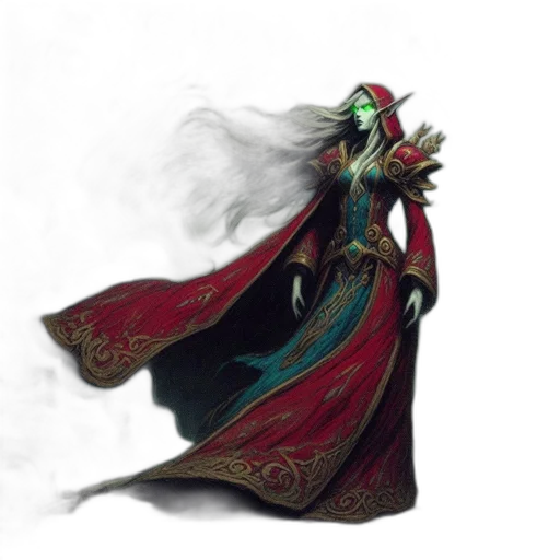 dragon, staff, mask, dress transparent PNG cut-out