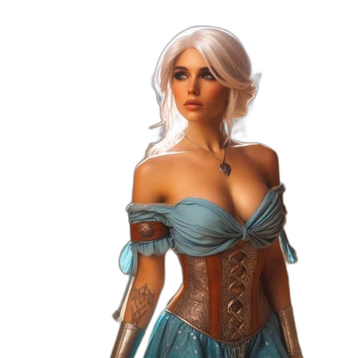 dress, fantasy art, concept art, comic book art transparent PNG cut-out