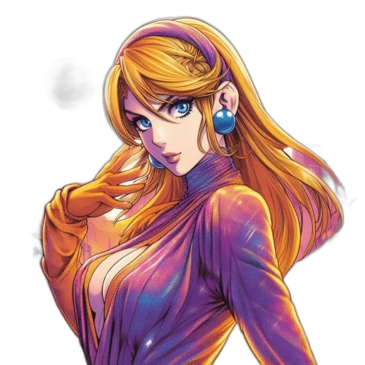 dress, jewelry, comic book art, anime transparent PNG cut-out