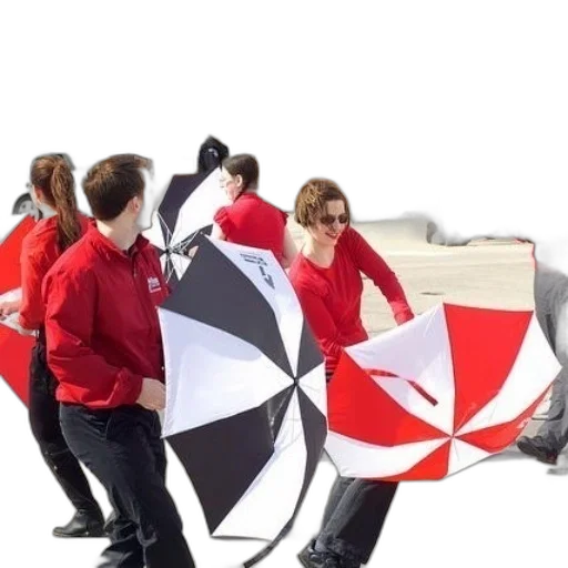 umbrella, staff, jacket, red transparent PNG cut-out