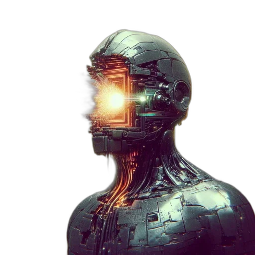 robot, face, mask, creature transparent PNG cut-out