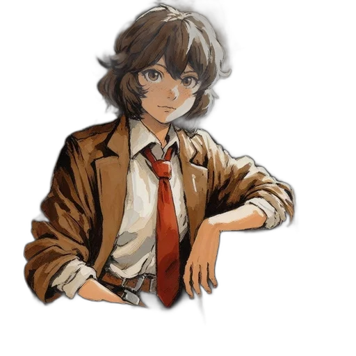 jacket, staff, face, weapon transparent PNG cut-out