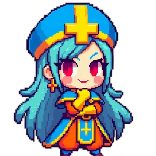 staff, sword, crown, pixel art transparent PNG cut-out