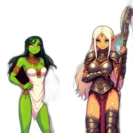 fantasy art, concept art, comic book art, pixel art transparent PNG cut-out