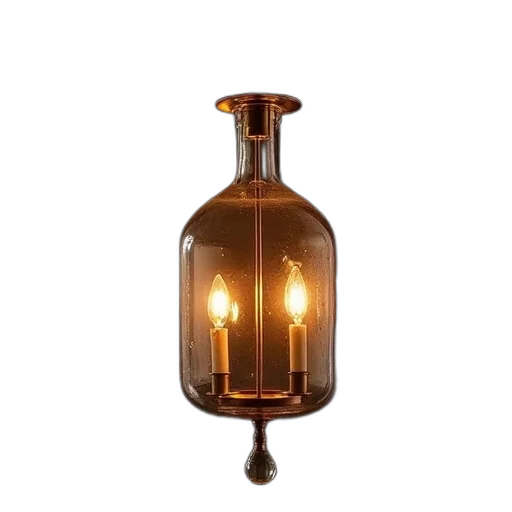 bottle, furniture, 3d render, earth tones transparent PNG cut-out