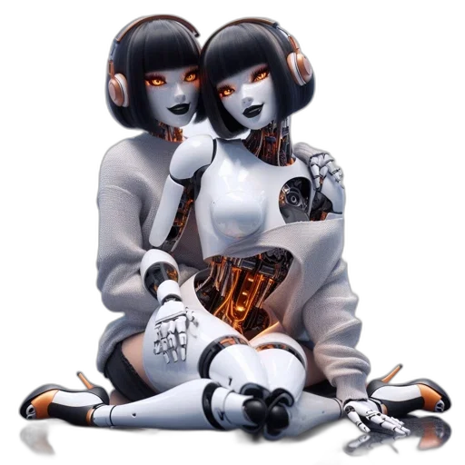 robot, mask, concept art, cyberpunk transparent PNG cut-out