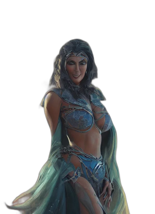 dress, jewelry, fantasy art, concept art transparent PNG cut-out