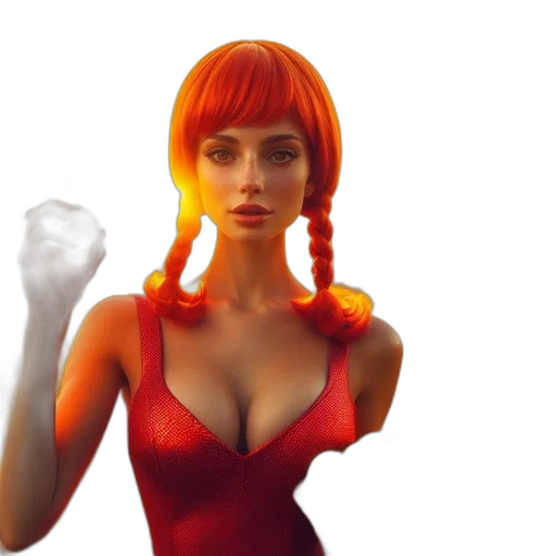 dress, robot, face, hair transparent PNG cut-out