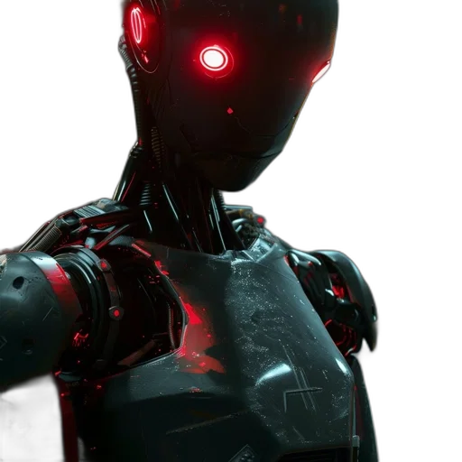 robot, cyberpunk, 3d render, concept art transparent PNG cut-out