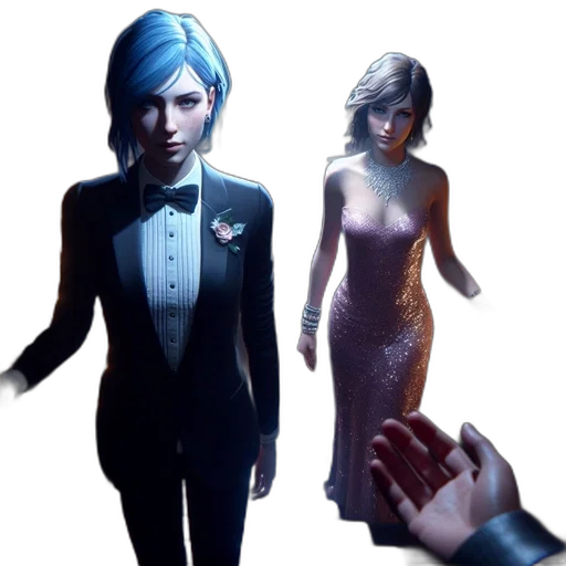 dress, concept art, 3d render, cyberpunk transparent PNG cut-out