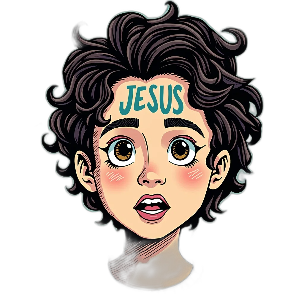 face, cartoon, anime, comic book art transparent PNG cut-out