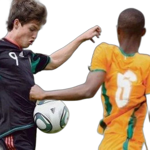 two, soccer, players, action transparent PNG cut-out