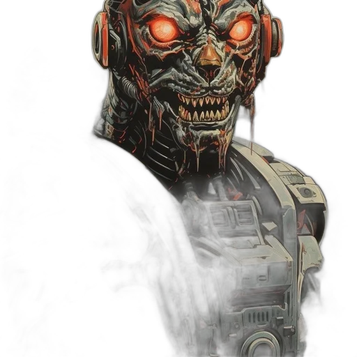robot, face, mask, comic book art transparent PNG cut-out