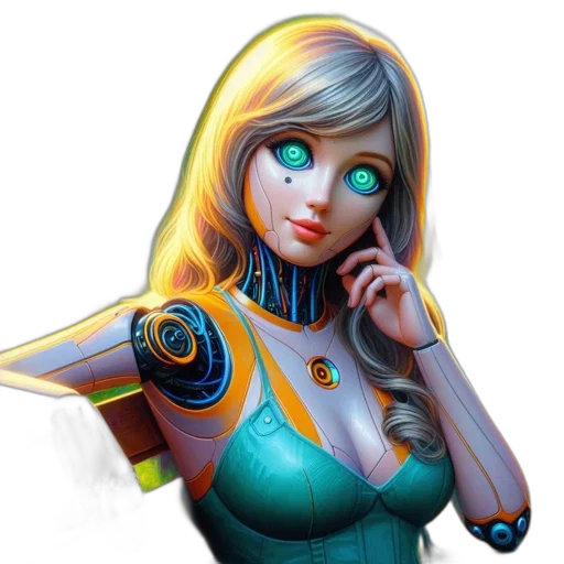 robot, face, staff, concept art transparent PNG cut-out